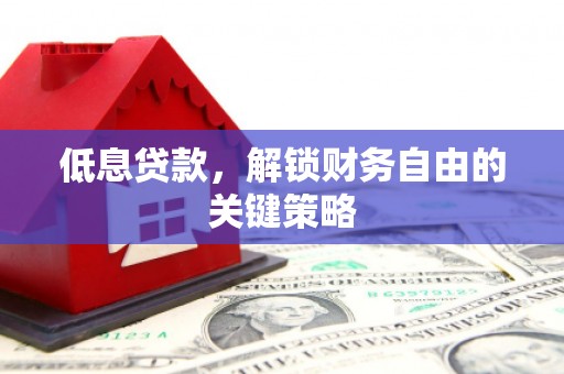 武安低息贷款，解锁财务自由的关键策略