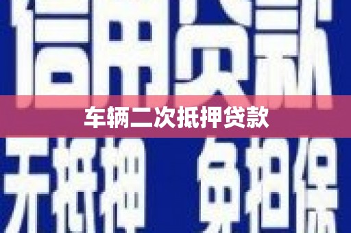 武安车辆二次抵押贷款