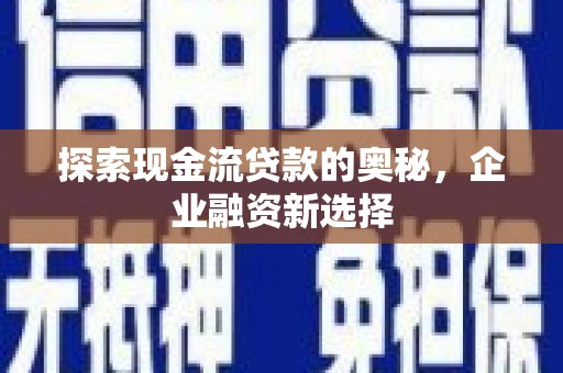武安探索现金流贷款的奥秘，企业融资新选择