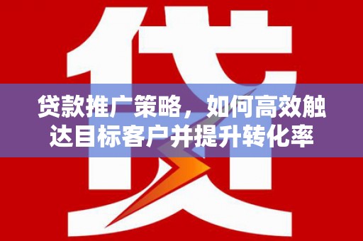 武安贷款推广策略，如何高效触达目标客户并提升转化率