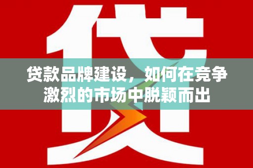 武安贷款品牌建设，如何在竞争激烈的市场中脱颖而出