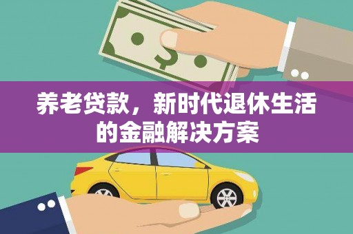 武安养老贷款，新时代退休生活的金融解决方案