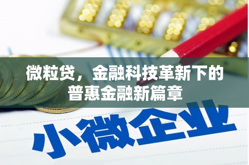 武安微粒贷，金融科技革新下的普惠金融新篇章