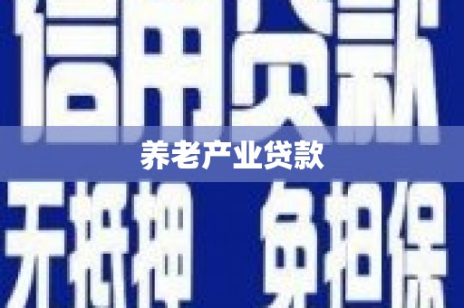 武安养老产业贷款