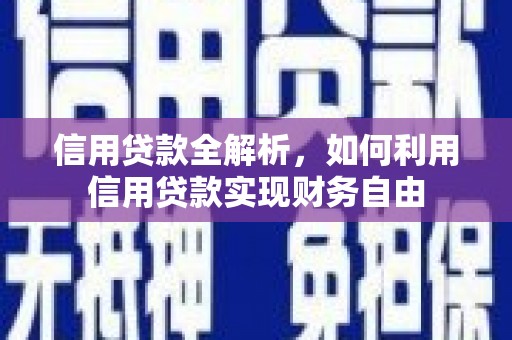 武安信用贷款全解析，如何利用信用贷款实现财务自由